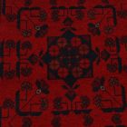 Ručne viazaný Afganský koberec do obývačky bordová 187x82