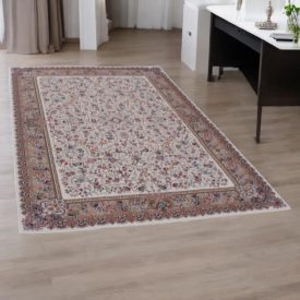   Perzský koberec Kerman béžový 150x225 luxusný akrylový koberec