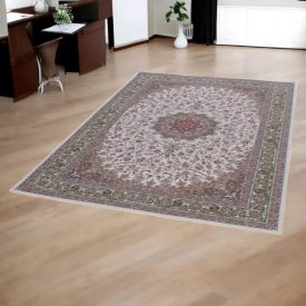   Perzský koberec Isfahan béžový 150x225 prémiový akrylový koberec z Iránu