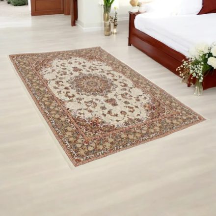 Perzsky koberec bezovy MEDALION 140x200 exkluzívny akrylový koberec
