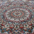 Okruhly koberec bezovy Medalion 100x100 prémiový Perzsky koberec z akrylu