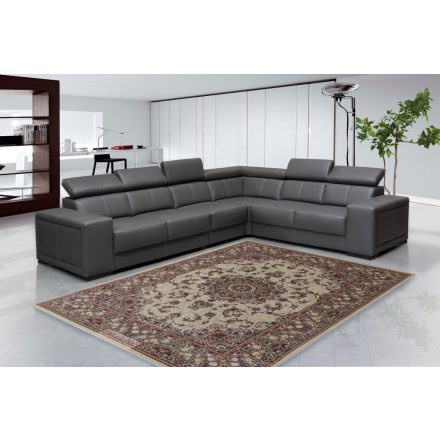 Perzsky koberec bezovy Medalion 160x230 kvalitný koberec do obývačky alebo spálne