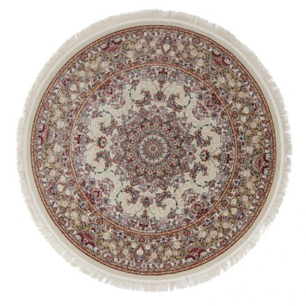 Okruhly koberec bezovy Medalion 200x200 prémiový Perzsky koberec
