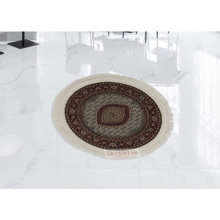 Okruhly koberec bezovy Mahi 100x100 prémiový Perzsky koberec