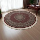 Okruhly koberec bordovy Mahi 200x200 prémiový Perzsky koberec z akrylu
