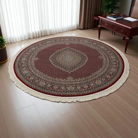 Okruhly koberec bordovy Mahi 200x200 prémiový Perzsky koberec z akrylu