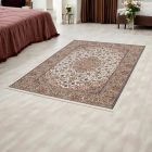 Perzský koberec tmavý béžový MEDALION 140x200 luxusný kusový koberec z akrylu
