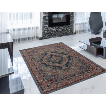 Perzsky koberec modrý Tabriz 140x200 kvalitný koberec do obývačky alebo spálne