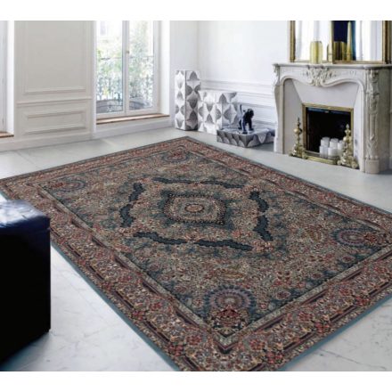 Perzsky koberec modry Tabriz 200x300 kvalitný koberec do obývačky alebo spálne