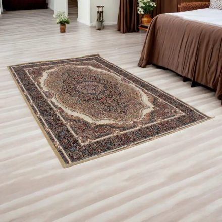 Perzský koberec hnedý KERMAN 140x200 luxusný kusový koberec z akrylu