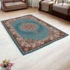 Perzský koberec tyrkysový TABRIZ 160x230 luxusný koberec do obývačky z akrylu
