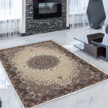 Perzský koberec béžový Kerman 140x200 prémiový koberec do obývačky alebo spálne