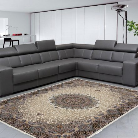 Perzský koberec béžový Kerman 160x230 prémiový koberec do obývačky alebo spálne