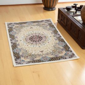   Perzský koberec béžový Kerman 80x120 prémiový koberec do obývačky alebo spálne