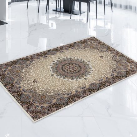 Perzský koberec béžový Kerman 80x120 prémiový koberec do obývačky alebo spálne