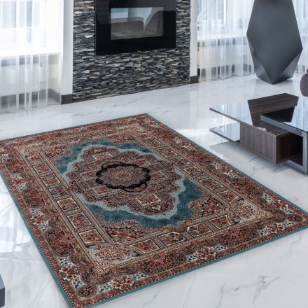 Perzský koberec modrý Tabriz 140x200 kvalitný koberec do obývačky alebo spálne