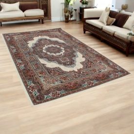   Perzský koberec béžový TABRIZ 160x230 kvalitný koberec do obývačky z akrylu
