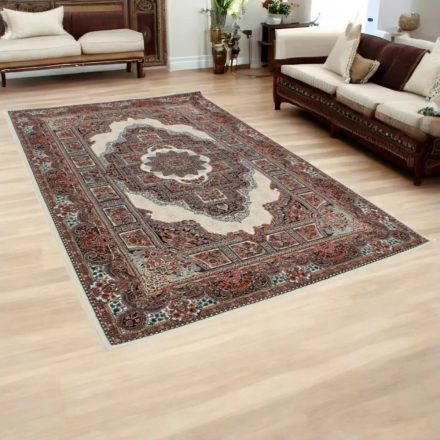 Perzský koberec béžový TABRIZ 160x230 kvalitný koberec do obývačky z akrylu