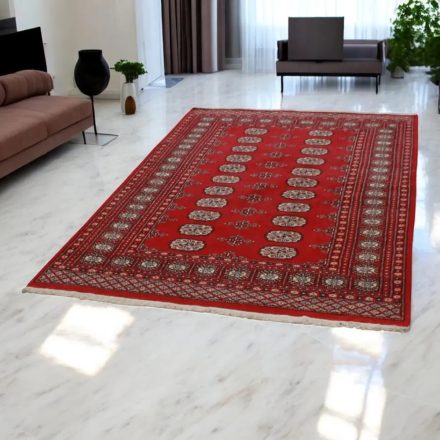 Pakistanský koberec červený Bokhara 141x210 ručne viazaný orientálny koberec