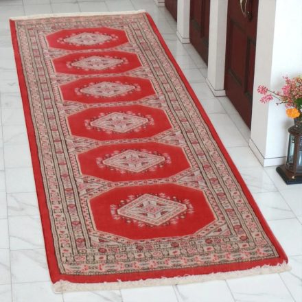 Orientalny behúň koberec červený Jaldar 62x180 ručne viazaný pakistanský koberec