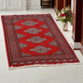   Pakistanský koberec červený Jaldar 77x124 ručne viazaný orientálny koberec