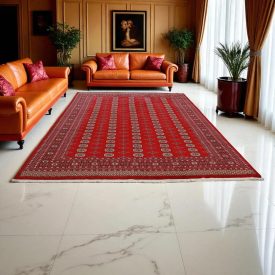   Veľký koberec bordový Bokhara 278x372 ručne viazaný pakistanský koberec do obývačky