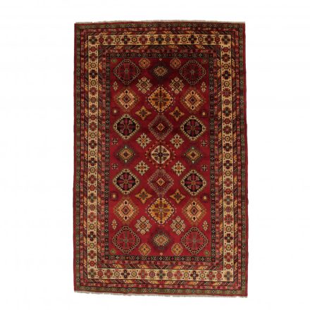 Ručne viazaný Afganský koberec do obývačky bordová 197x309