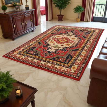 Afganský koberec bordová Kargai 199x292 ručne viazaný orientálny koberec do obývačky alebo spálne