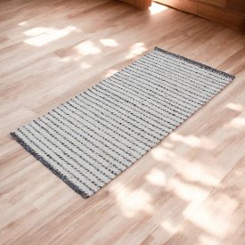 Moderný vlnený koberec Rustic 70x140 sivý koberec
