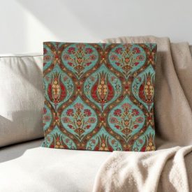   Dekoračný vankúš tyrkysový 45x45 cm – Granátové jablko Bosporu