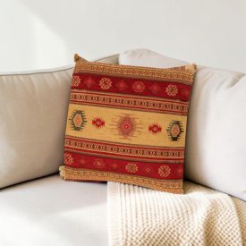   Dekoračný vankúš bordový 45x45 cm – Karavánové pruhy