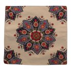 Dekoračný vankúš krémový 45x45 cm – Modrá rozeta