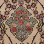 Dekoračný vankúš béžový 45x45 cm – Orientálna vtáčia záhrada