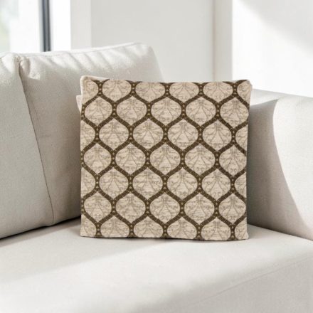 Dekoračný vankúš svetlosivý 45x45 cm – Strieborný ornament