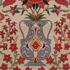 Dekoračný vankúš krémový 45x45 cm – Orientálna váza