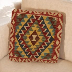   Afgánsky obliečka na vankúš Kilim 45x45 ručne tkaný vankúš