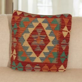   Ručne tkaný obliečka na vankúš Kilim 45x45 afganský dekoračný vankúš