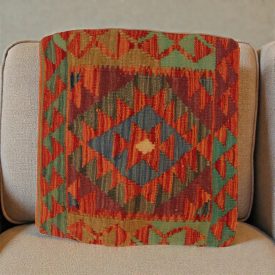   Afganský poťah na vankúš Kilim 50x50 ručne tkaný vankúš