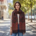 Elegantná šatka 215x105 fialovo-modrá tenká dámska šatka