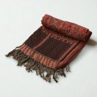 Šatka s orientálnym vzorom 215x105 fialovo-hnedá bavlnená šatka