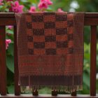 Šatka s orientálnym vzorom fialovo-hnedá 215x105 bavlnená šatka