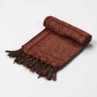 Elegantný dámsky šál 215x105 bordovo-béžový s autentickým vzorom