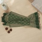 Šatka s orientálnym vzorom 215x105 zelená bavlnená šatka