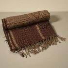 Hnedý šál s orientálnym vzorom 215x105 bavlnený šál
