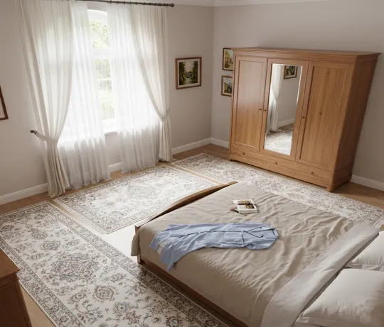 koberec do spálne vedľa postele