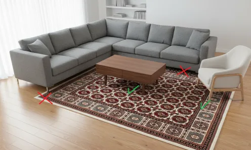 umiestnenie koberca do obývačky